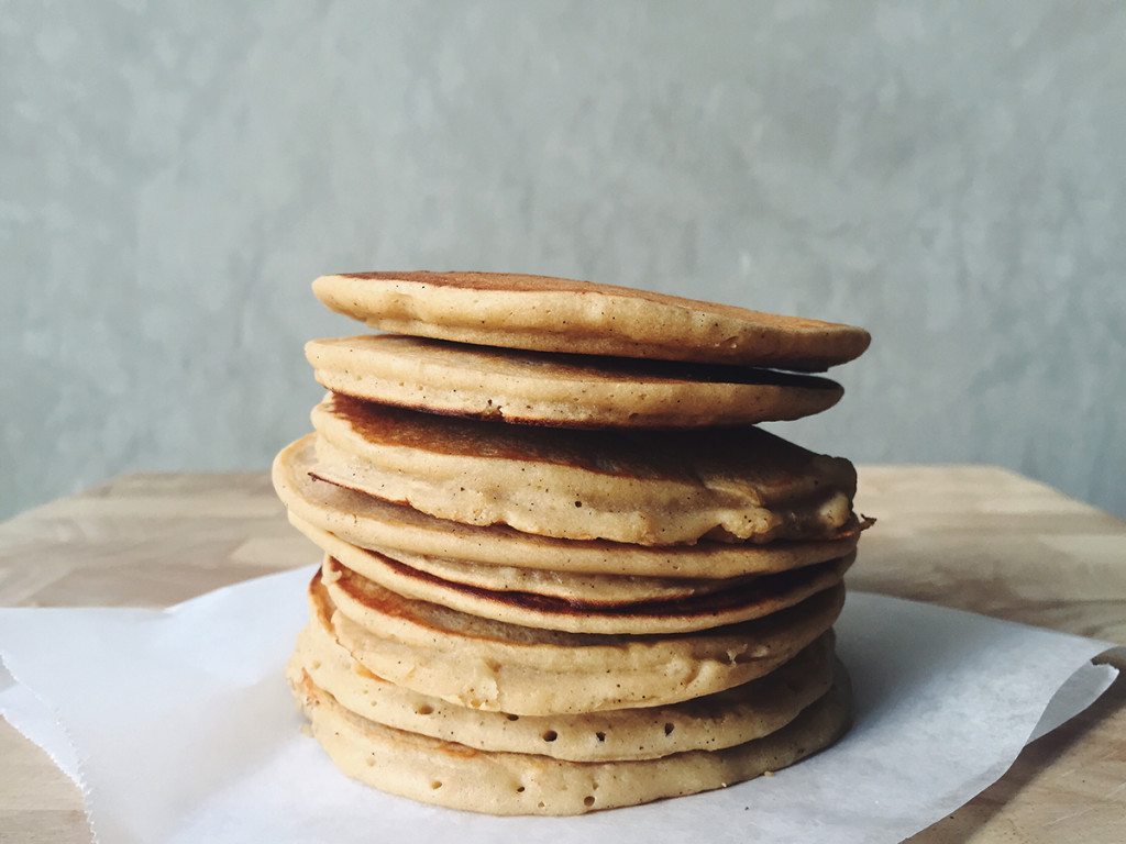 Vanilla and Lemon Buckwheat Ricotta Pancakes - Three Silver Spoons